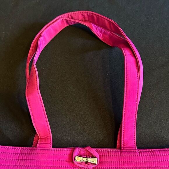 Vera Bradley Dark Pink Quilted Tote Bag New - Picture 4 of 7